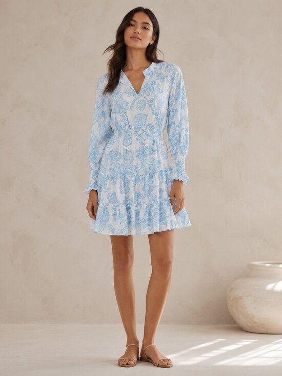 Sail to Sable Dresses & Skirts - Sail To Sable STS Floral‎ 100% Cotton Blue Floral Dress